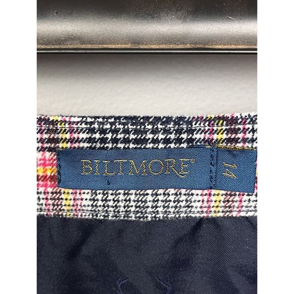 Biltmore Midi Skirt Womens 14 Plaid Wool Blend Lined Blue Pink Yellow‎ Preppy - Picture 4 of 10